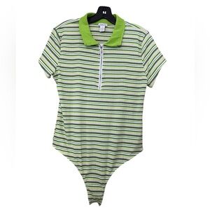 Rue21 Lime and White Plaid Bodysuit